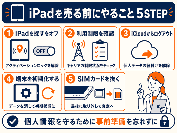 iPadを売る前にやることの図解